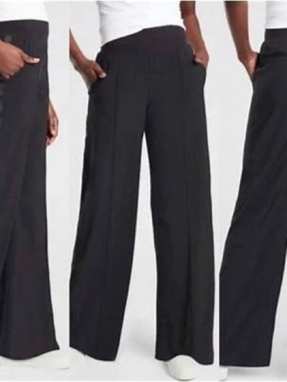 Athleta Nolita Wide Leg Pants Black Size 6 Lightweight Travel Lounge